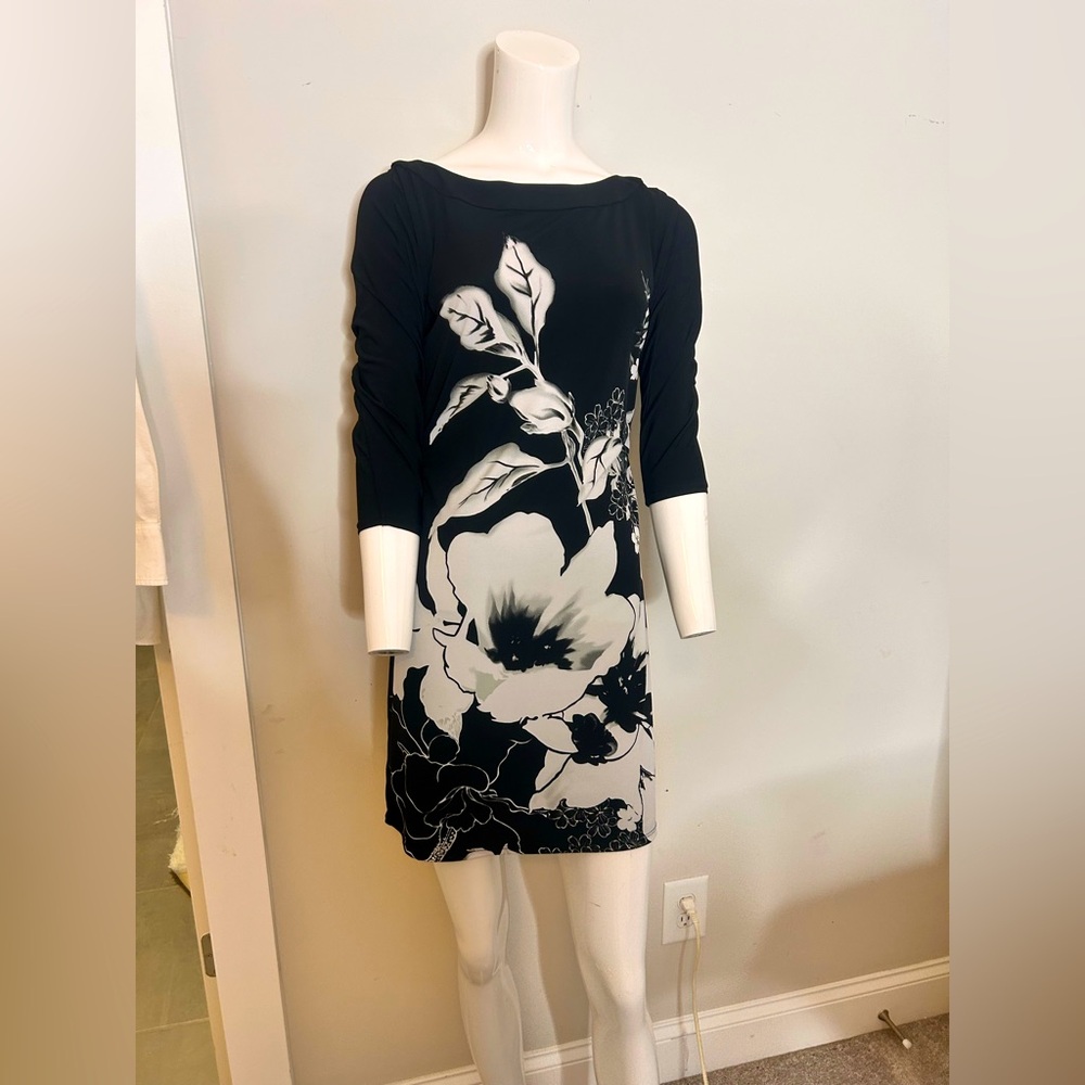 Black and white dress with long sleeves